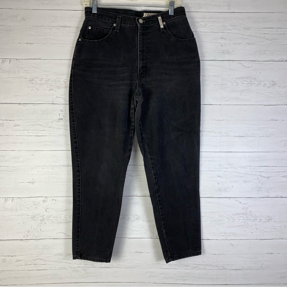 Vintage Sasson mom tapered jeans black high waisted womens size 11-12 (30X26)